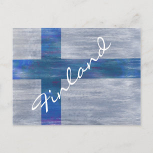 Finland distressed Finnish flag Postcard