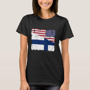 Finland Finnish American Flag Finn Suomi Sisu Root T-Shirt