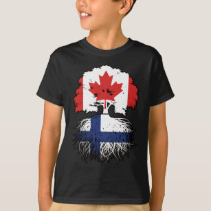 Finland Finnish Canadian Canada Tree Roots Flag T-Shirt