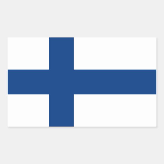 Finland/Finnish/Finn (Civil) Flag Rectangular Sticker (Front)