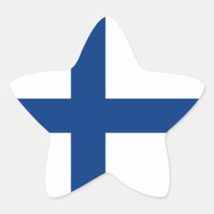 Finland/Finnish/Finn (Civil) Flag Star Sticker