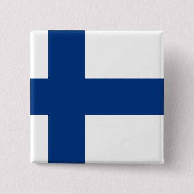 Finland (Finnish) Flag 15 Cm Square Badge (Front)