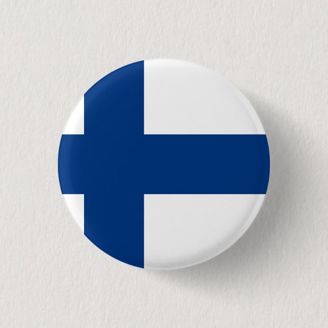 Finland (Finnish) Flag 3 Cm Round Badge (Front)