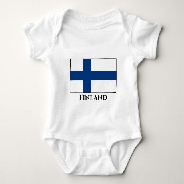 Finland (Finnish) Flag Baby Bodysuit (Front)
