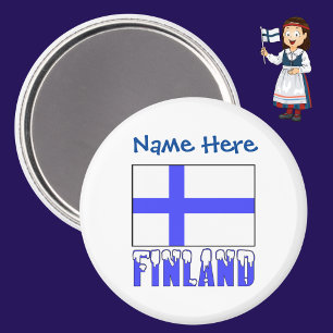Finland Finnish Flag Blue Personalisation  Magnet