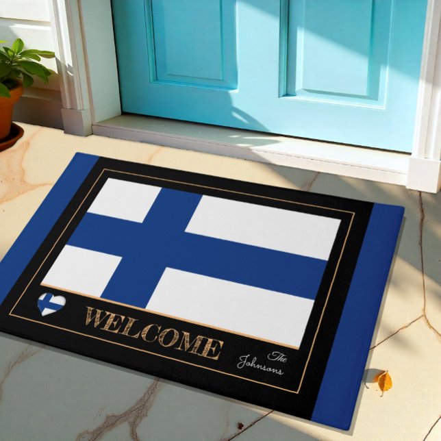Finland & Finnish Flag house mats/sports Welcome Doormat (Creator Uploaded)
