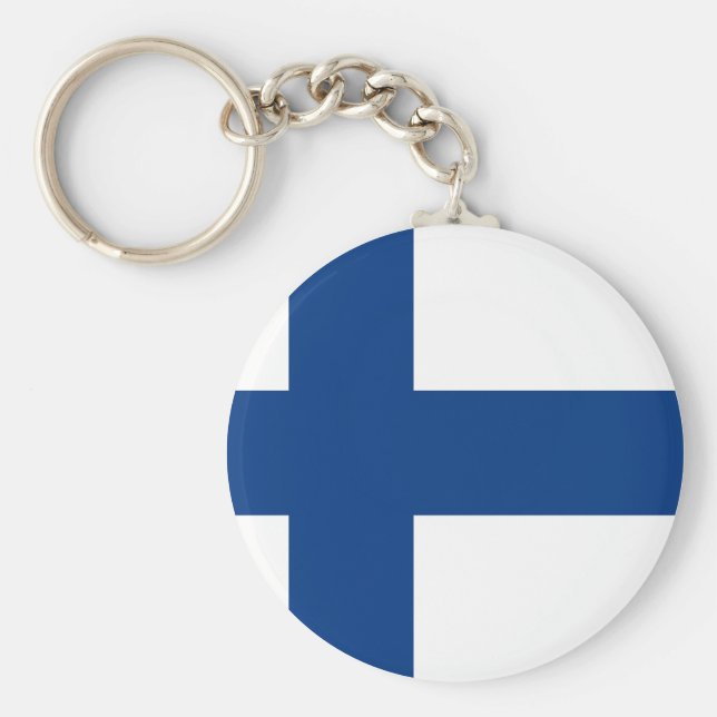 Finland (Finnish) Flag Key Ring (Front)