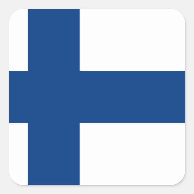 Finland (Finnish) Flag Square Sticker (Front)