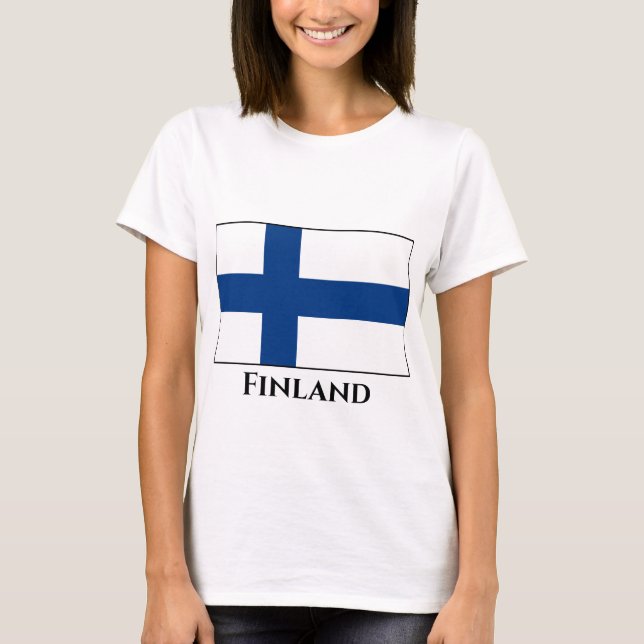 Finland (Finnish) Flag T-Shirt (Front)