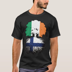Finland Finnish Irish Ireland Tree Roots Flag T-Shirt