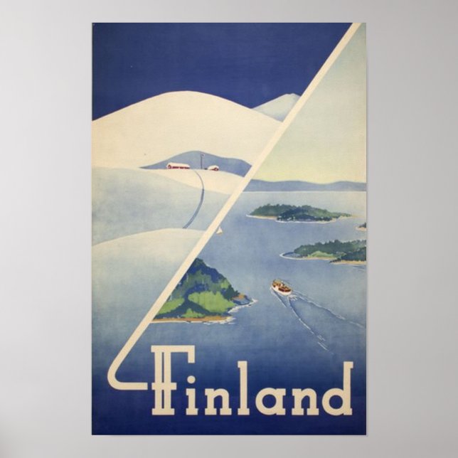 Finland Finnist Vintage Travel Poster (Front)