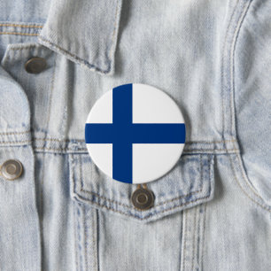 Finland flag 7.5 cm round badge