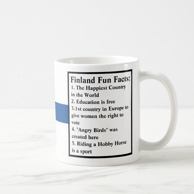 Finland Flag and Fun Facts Coffee Mug (Right)