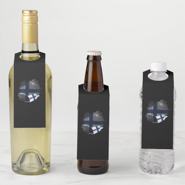 Finland flag bottle tag (In Situ)
