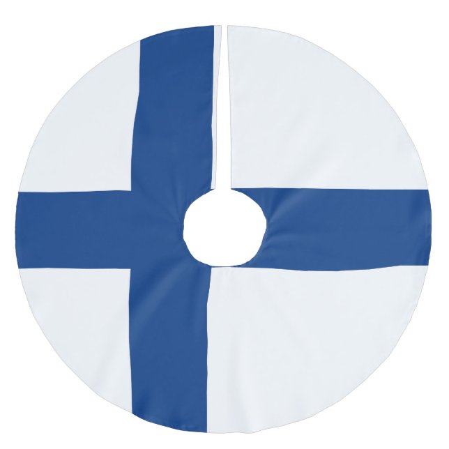 Finland flag brushed polyester tree skirt (Front)