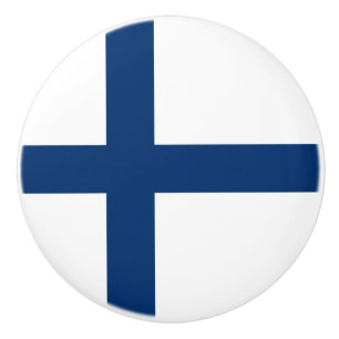 Finland Flag Ceramic Knob
