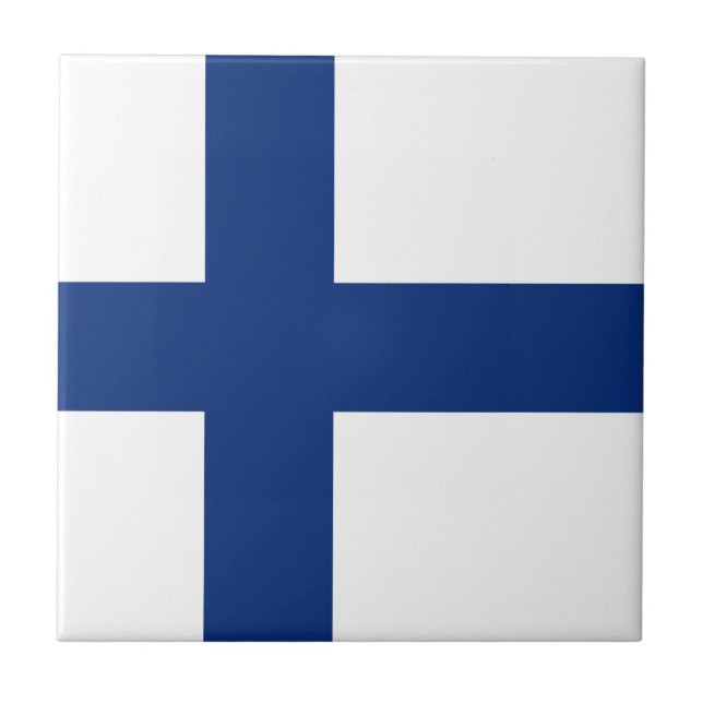 Finland Flag Ceramic Tile (Front)