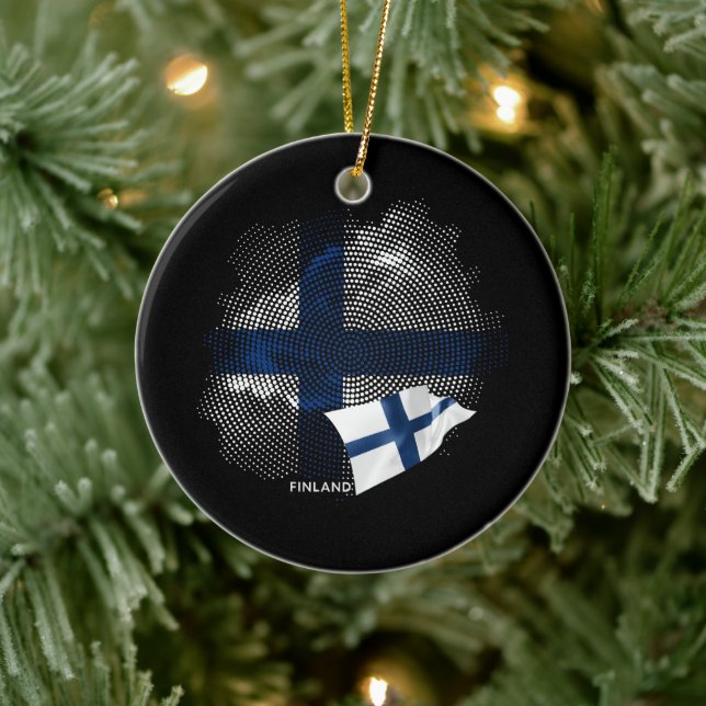 Finland flag ceramic tree decoration (Tree)