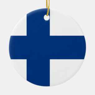 Finland Flag Ceramic Tree Decoration