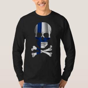 Finland Flag Design Skull Flag Finland T-Shirt
