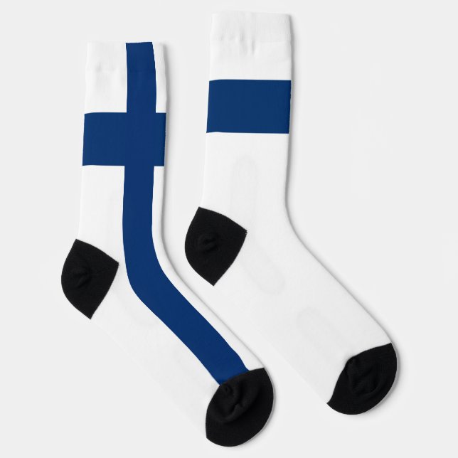 Finland Flag Finnish National Pride Fun Patriotic Socks (Right)