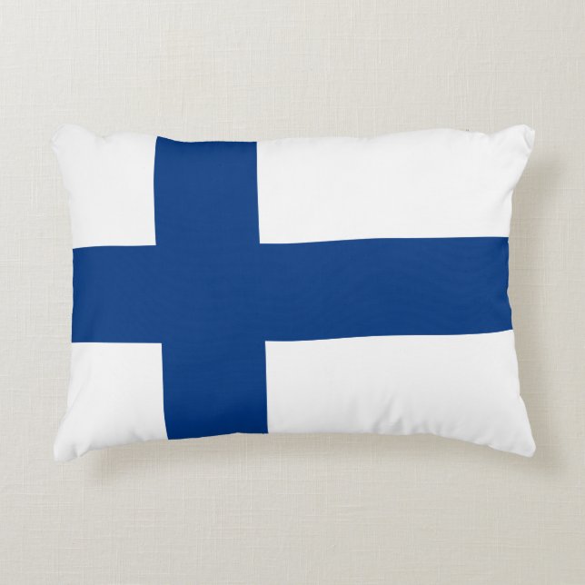 Finland Flag Finnish Patriotic Decorative Cushion (Front)