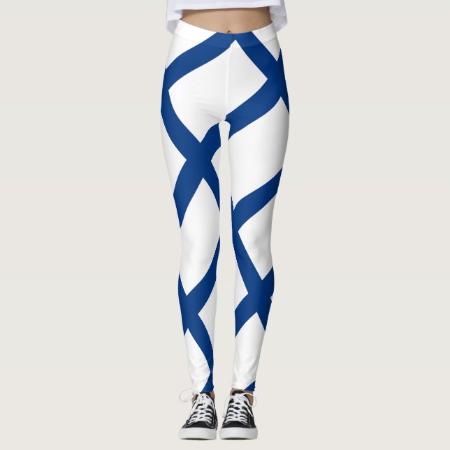 Finland Flag Finnish Patriotic Leggings (Front)