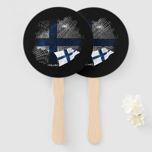 Finland flag hand fan