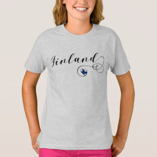 Finland Flag Heart, Finnish Pride T-Shirt