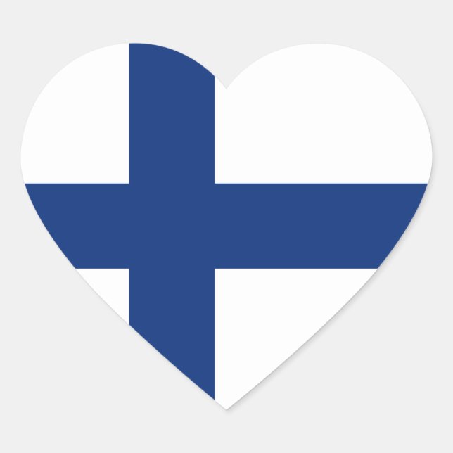 Finland Flag Heart Sticker (Front)