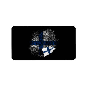 Finland flag label
