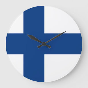 Finland Flag Large Clock
