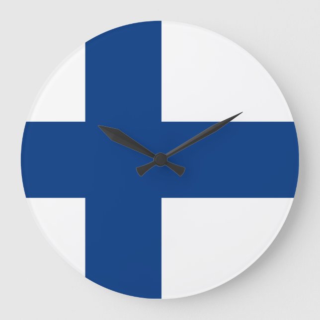 Finland Flag Large Clock (Front)