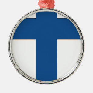 Finland Flag Metal Tree Decoration