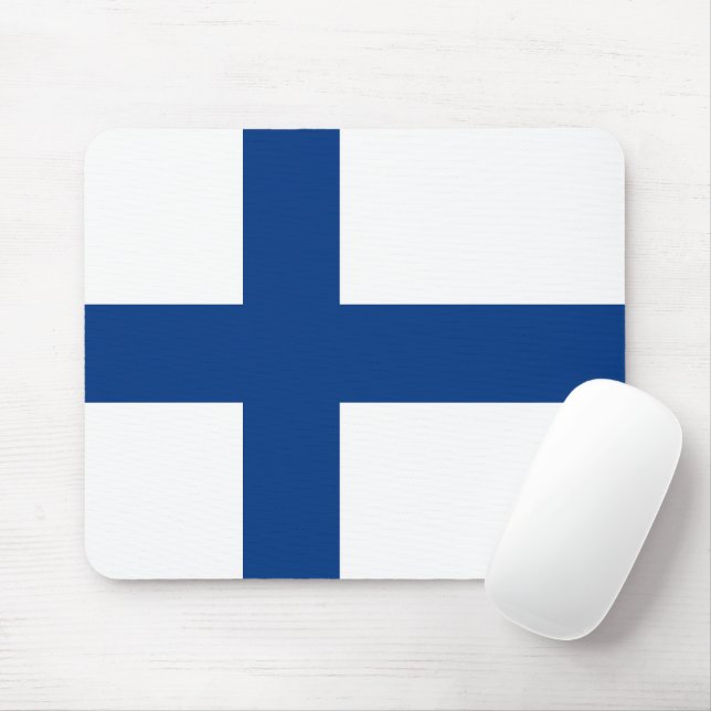 Finland flag mouse mat (With Mouse)