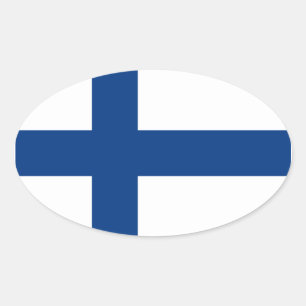 Finland Flag Oval Sticker