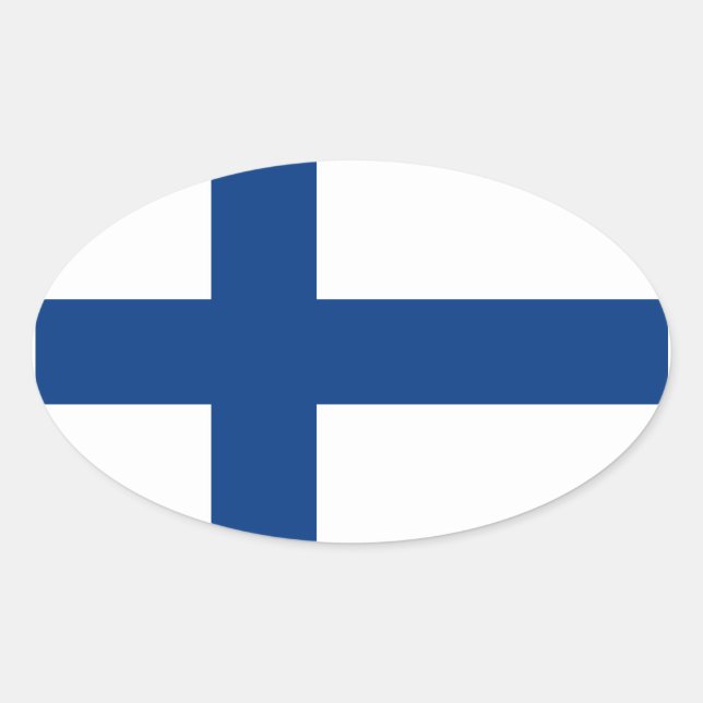 Finland Flag Oval Sticker (Front)