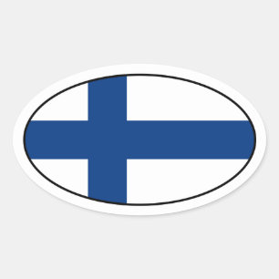 Finland Flag Oval Sticker