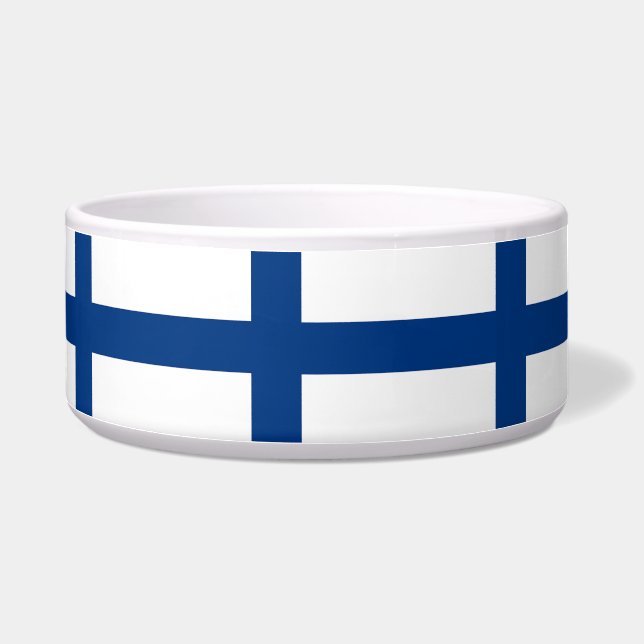 Finland Flag Pet Bowl (Left)