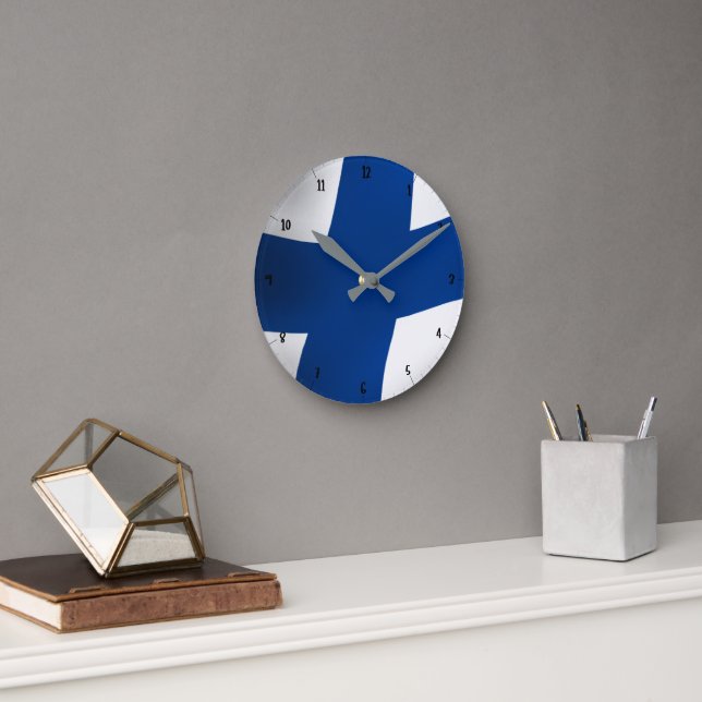 FINLAND FLAG ROUND CLOCK (Office)