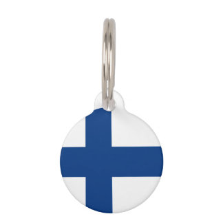 Finland flag Round Pet Tag