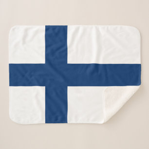 Finland Flag Sherpa Blanket