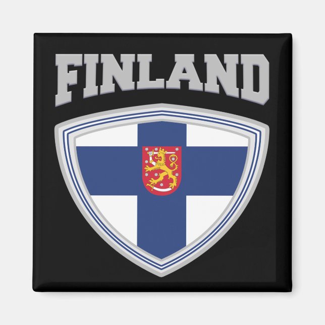 Finland Flag Shield & Emblem Magnet (Front)