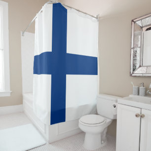Finland flag shower curtain