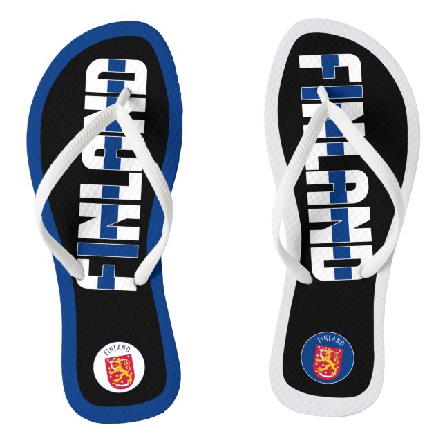 Finland Flag Superb Patriotic Flip Flops (Footbed)