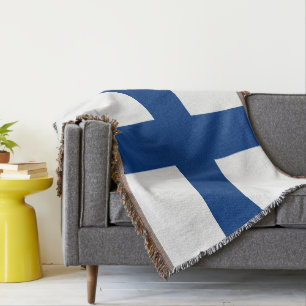 Finland flag throw blanket