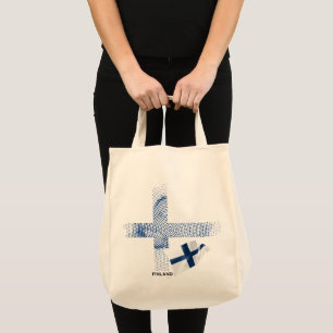 Finland flag tote bag