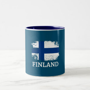 Finland Flag  Two-Tone Coffee Mug