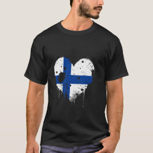 Finland Flag Vintage Heart Finnish Pride Finnish R T-Shirt