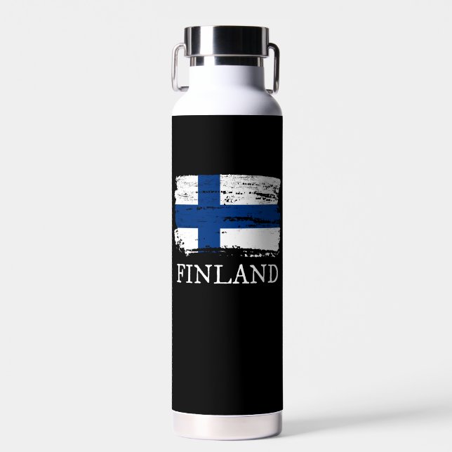 Finland Flag  Water Bottle (Front)